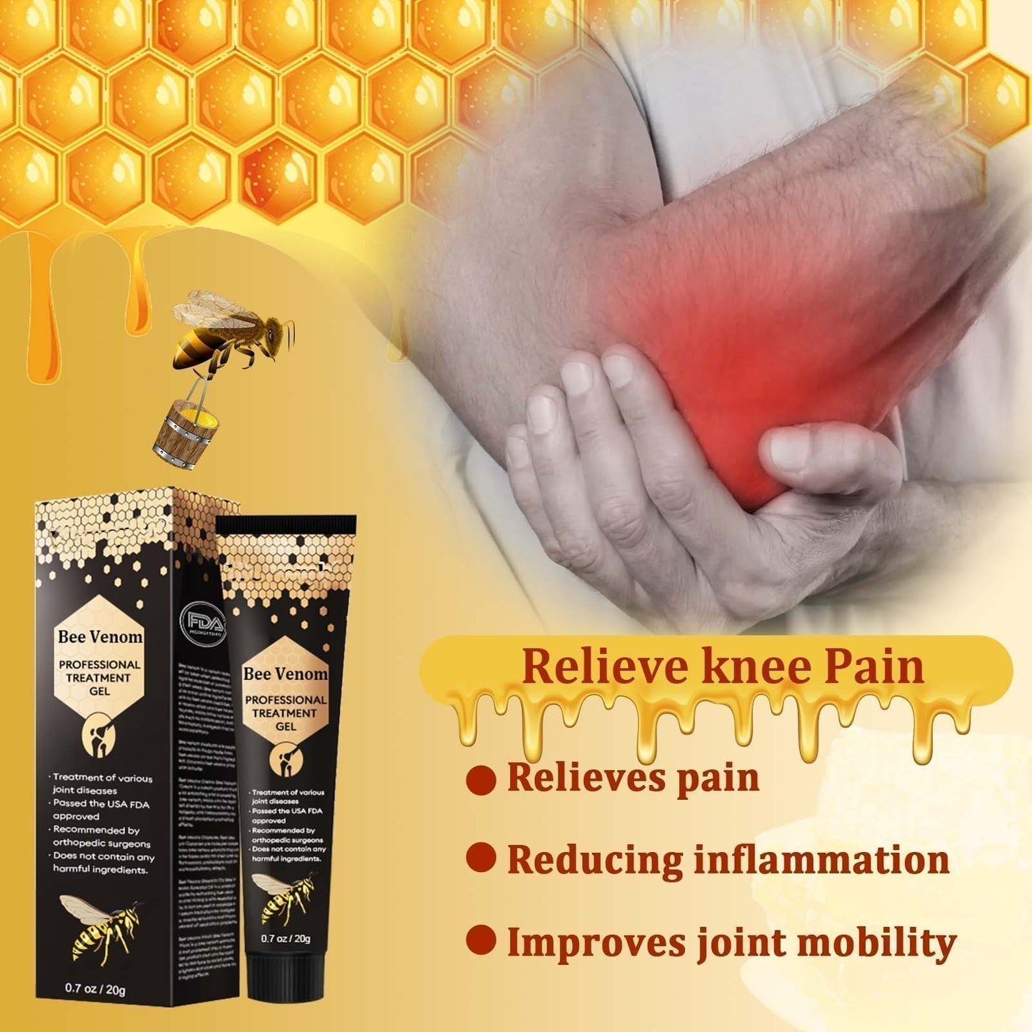 🐝Seurico™ New Zealand Bee Venom Joint Relief Gel(New Zealand Bee Extract - Specializes in the treatment of orthopedic conditions and arthritic pain)