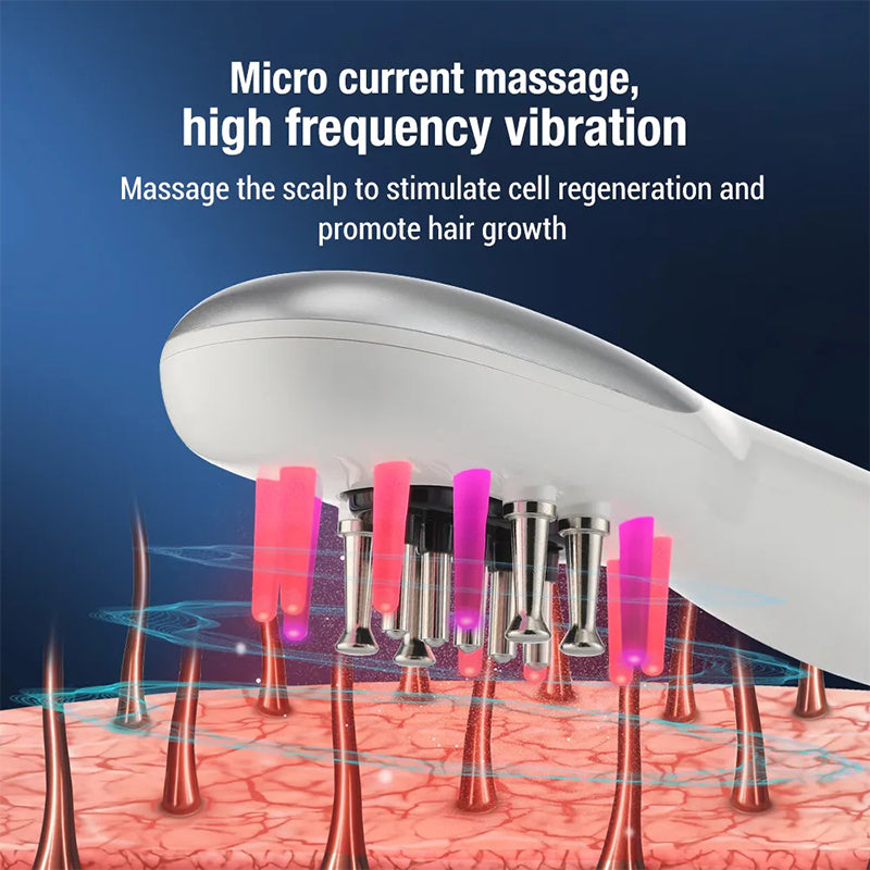 HairEvo™ Rechargeable Scalp Care Hair Growth Comb with Red & Blue Light Microcurrent Therapy